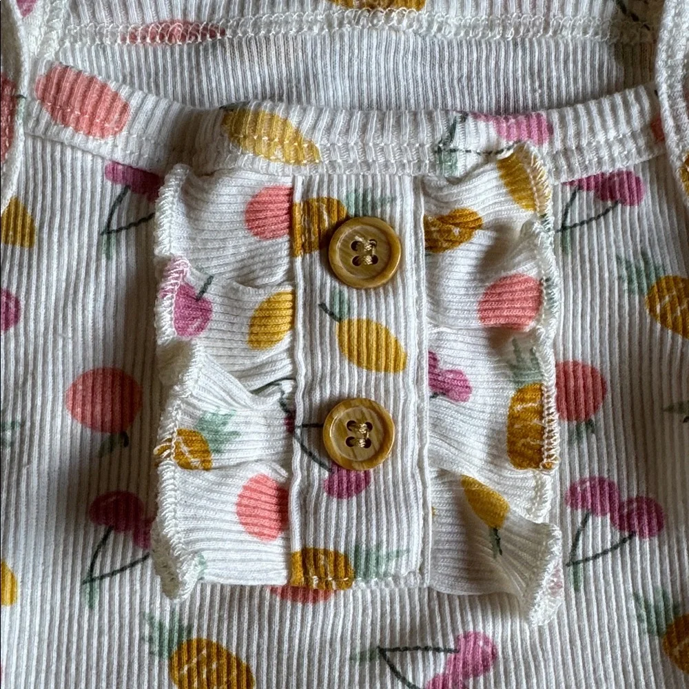 Tahari Fruit Print 2 Piece Set with Ruffled Bloomers size 0-3M
